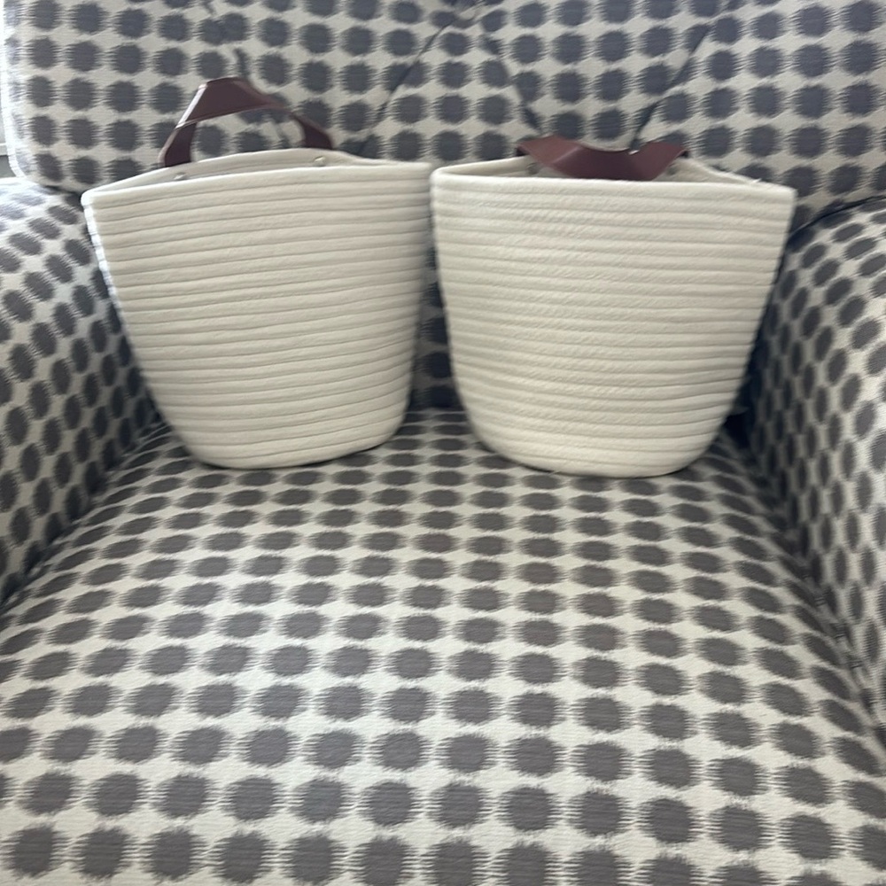 Anthropologie White and Brown Decorative Accents